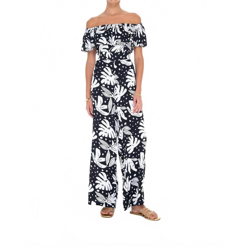 NEW PHIE COLLECTIVE modal ruffled jumpsuit in black